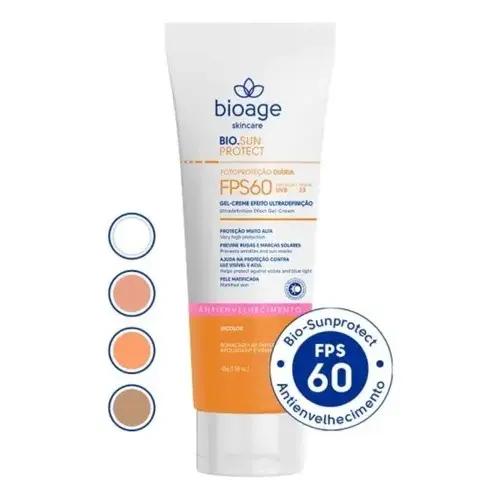 PROTETOR SOLAR ANTIENVELHECIMENTO BIOAGE BIO-SUNPROTECT 45g FPS60 GEL CREME  1081-A