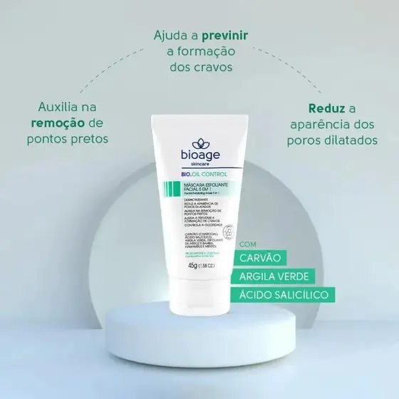 BIOAGE MÁSCARA ESFOLIANTE FACIAL BIO-OIL CONTROL 45G 1010-A