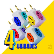 1 ou 4 Adaptador Benjamin Cubo 4 Tomadas Casa e Cozinha Coloridos