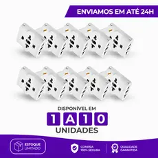1 a 10 Adaptadores de Tomada Benjamin T 10A Pino Maciço Adaptador Resistente