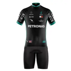 CONJUNTO CICLISMO MASCULINO BERMUDA E CAMISA F1 COM BOLSOS UV 50+