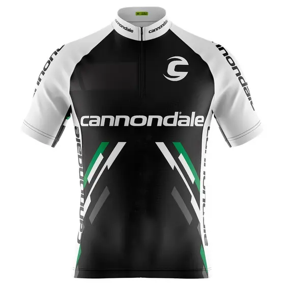 CAMISA CICLISMO MASCULINO CANNONDALE PRETA E BRANCA COM BOLSOS UV 50+