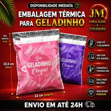 Embalagem Térmica Delivery P/ Geladinho 22,5x22cm Escolha o Modelo/Qtde