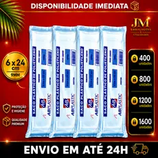 Saquinho Transparente 9mm 6x24 (Grosso) - Embalagem para Geladinho/Geladão - Escolha a Quantidade | ABPlastic