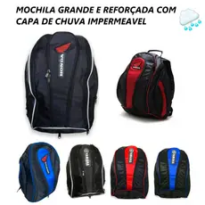 Mochila Impermeável Reforçada Honda Yamaha p/ notebook vermelha preta azul moto ciclista escolar