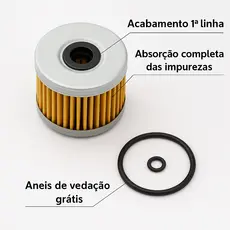 Filtro Troca Óleo c Oring Twister/CB300/XRE 300/Falcon/Tornado/CB Twister 250/CB Twister 300