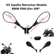 Espelho Retrovisor Modelo BMW F800 GS650 Giro 360 Rosca Honda CG Titan Fan 125 150 160 Twister
