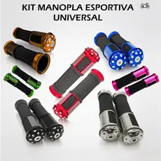 Manopla Luvinha Moto Esportiva Alumínio Borracha Antiderrapante Universal Preta Croma Azul Doura Vrm