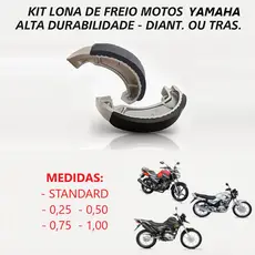 Lona de Freio Patim Tambor Moto Yamaha YBR Factor Fazer 150 250 Crosser Dianteiro ou Traseiro