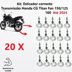 Kit Esticador de corrente transmissão Honda Titan 150 start 160 fan 125 Cargo até 24 Reforçado 10 20
