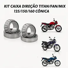 Kit Caixa Direção Completa Cônica Titan Fan Mix 125 150 160 Superior Inferior Premium
