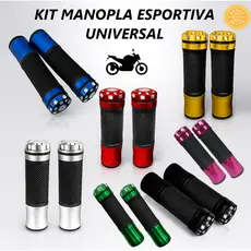 Manopla Luvinha Moto Esportiva Alumínio Borracha Antiderrapante Universal Cores Vrm Prt Crm Azul Drd