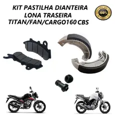 Kit Pastilha Dianteira Lona Patim Tambor Reparo Freio Titan Fan Cargo Start 160 CBS (Combi Brake)