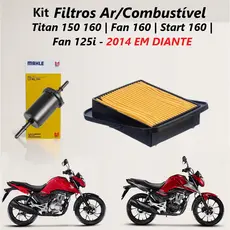 Kit Filtro De Ar + Filtro Combustível Modelo Original Honda Titan Fan Start Cargo150 160 125i 2014