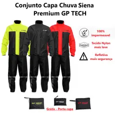 Conjunto Capa de Chuva Moto Nylon Nailon Impermeavel Premium Leve Confortável Resistente Siena