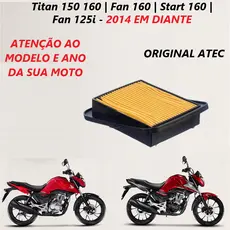 Filtro de Ar Elemento Modelo Original Honda Titan Fan Start 150 160 Fan 125i 2014– Alta Performance