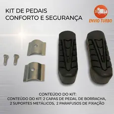 Kit Borracha Estribo dianteiro Pé de apoio Chapa Parafuso Fixação Pezinho Piloto Mod Titan 150 160