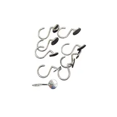Kit com 10 Ganchos Argolas Luxo para Cortina Cromado