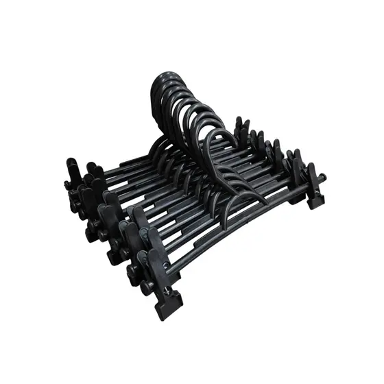 Cabide Saia com Presilha Fina Preto Kit com 10 Unidades