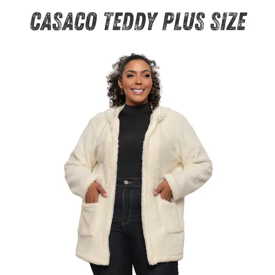 Casaco Teddy Blusa de Frio Feminino Inverno Pelinho Duplo