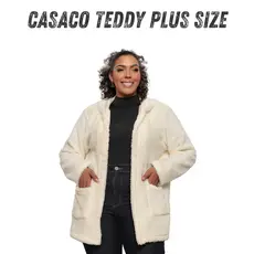 Casaco Teddy Blusa de Frio Feminino Inverno Pelinho Duplo