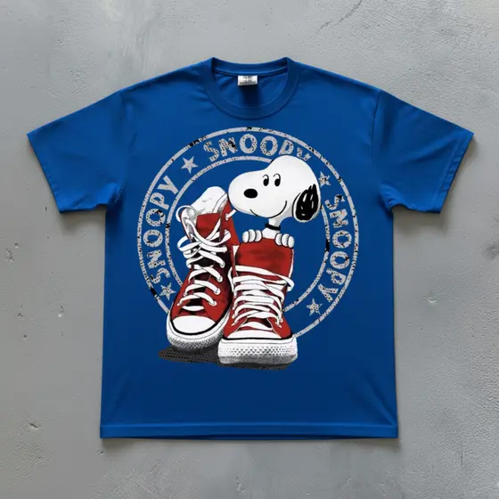 Camiseta Snoopy No Tenis  Regular  e Plus size