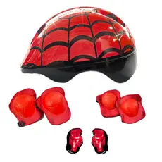 KIT CAPACETE INFANTIL /JOELHEIRA/COTOVELEIRA/BRACELETE VERM.