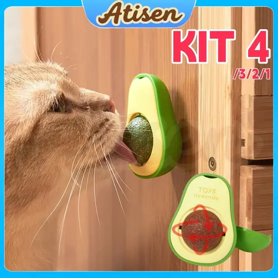 Abacate De Brinquedo Para Gatos Com Catnip Erva Gato Natural Limpeza dos Dentes