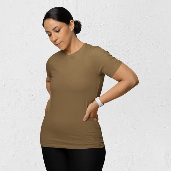 Blusa Feminina Lisa Marrom Básica 100% Algodão