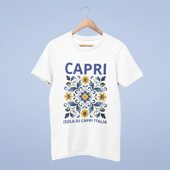 Camisa Feminina Capri Itália Branca - Gola Redonda Estilosa 100% Algodão