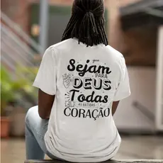 Camisa T-Shirt Feminina Cristã Confortável Casual Missa