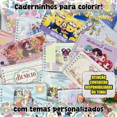 Kit caderno de Colorir Personalizada com Nome | Lembrancinha Infantil