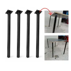 4 Pés De Mesa 75cm Altura Cannes Slim Perna Aço Preto acompanha parafusos pratico de montar