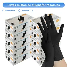 Luva Nitrílica Descartável com 5/10 Caixa para uso Profissional Doméstico