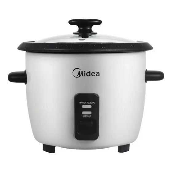 Panela de Arroz Elétrica Midea 2,5L 7 Xícaras Com Tampa de Vidro e Cozimento a Vapor