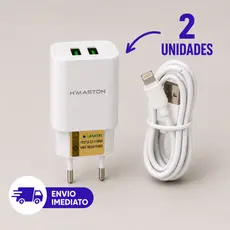 Carregador Turbo IPhone Fonte + Cabo Original 2 USB Carregamento Super Rápido 110/220v