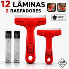 Raspadores Multiuso Para Limpar Box Com 12 Lâminas Profissional / Vidro Piso Cerâmica Azulejo