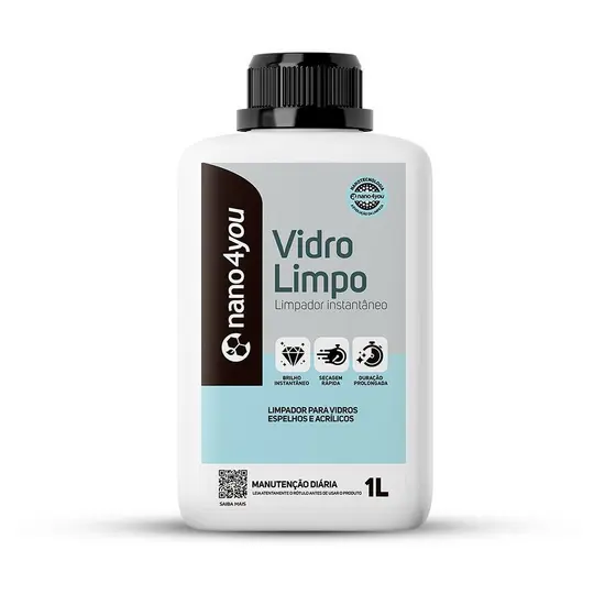 Vidro Limpo Limpador de Vidros com Nanotecnologia 1L nano4you