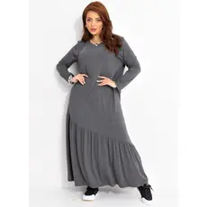 Vestido Em Malha De Viscose Cinza Quintess