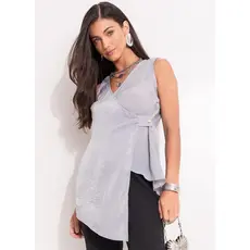 Blusa Crepe Plano Cinza Quintess