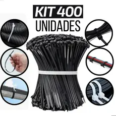 Kit 400 Abraçadeira Enforca Gato De Nylon 100mm x 2,5mm 150mm x 2,5mm 200mm x 2,5mm 300mm x 3,5mm