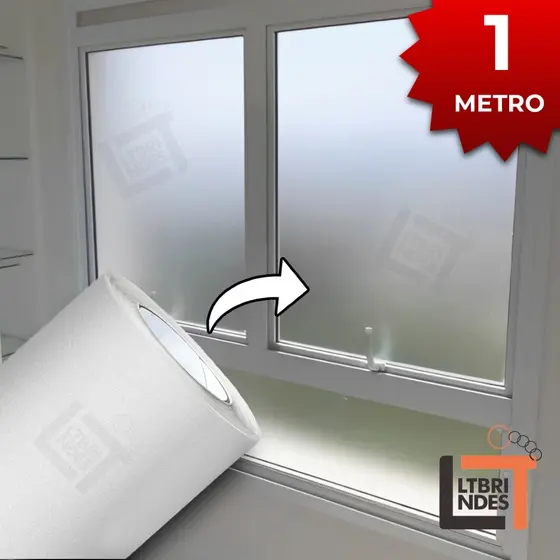 1m x 60cm Película Adesiva Jateado Transparente Blindex Vidro Janela Porta Box