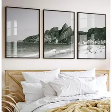 Quadro Preto E Branco Com Moldura Quadro Decorativo Sala Quadro Quarto Quadro Rio De Janeiro Trio