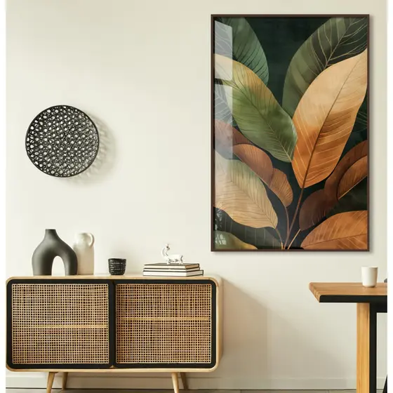 Quadro Folhagem Com Moldura Quadro de Sala Decorativo Quadro Pra Quarto De Casal Natureza Outono