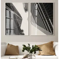 Quadro Preto E Branco Com Moldura Quadros Decorativos Sala Quadro Escritório Prédios Comerciais Duo