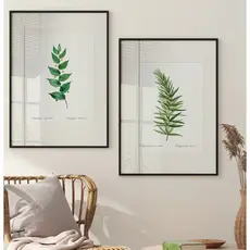Quadro Minimalista Quadro Com Moldura E Vidro Quadro Decorativo Sala Quadro Quarto Ramos Verdes Duo