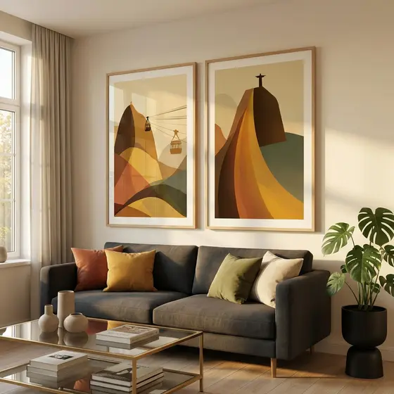Quadro Brasilidades Rio De Janeiro Quadro Com Moldura Kit 2 Quadros Decorativos Cristo Redentor