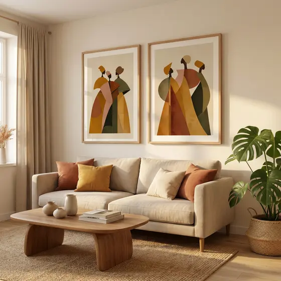 Quadro Brasilidades Grande Para Sala Kit Quadros Decorativos Com Moldura Quadro Abstrato Mulheres