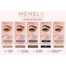 Henna Menela Profissional para Designer de Sobrancelhas 2,5g - Com Fixador e Nanotecnologia