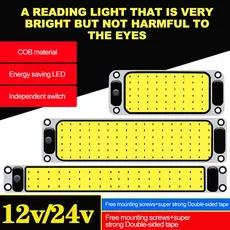 Leitura Do Carro Fita LED Noturna De Lâmpada De Teto Com Botão De Interruptor Para Van Caminhão108LED 12-24V